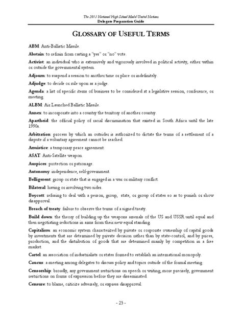 Glossary of useful terms .